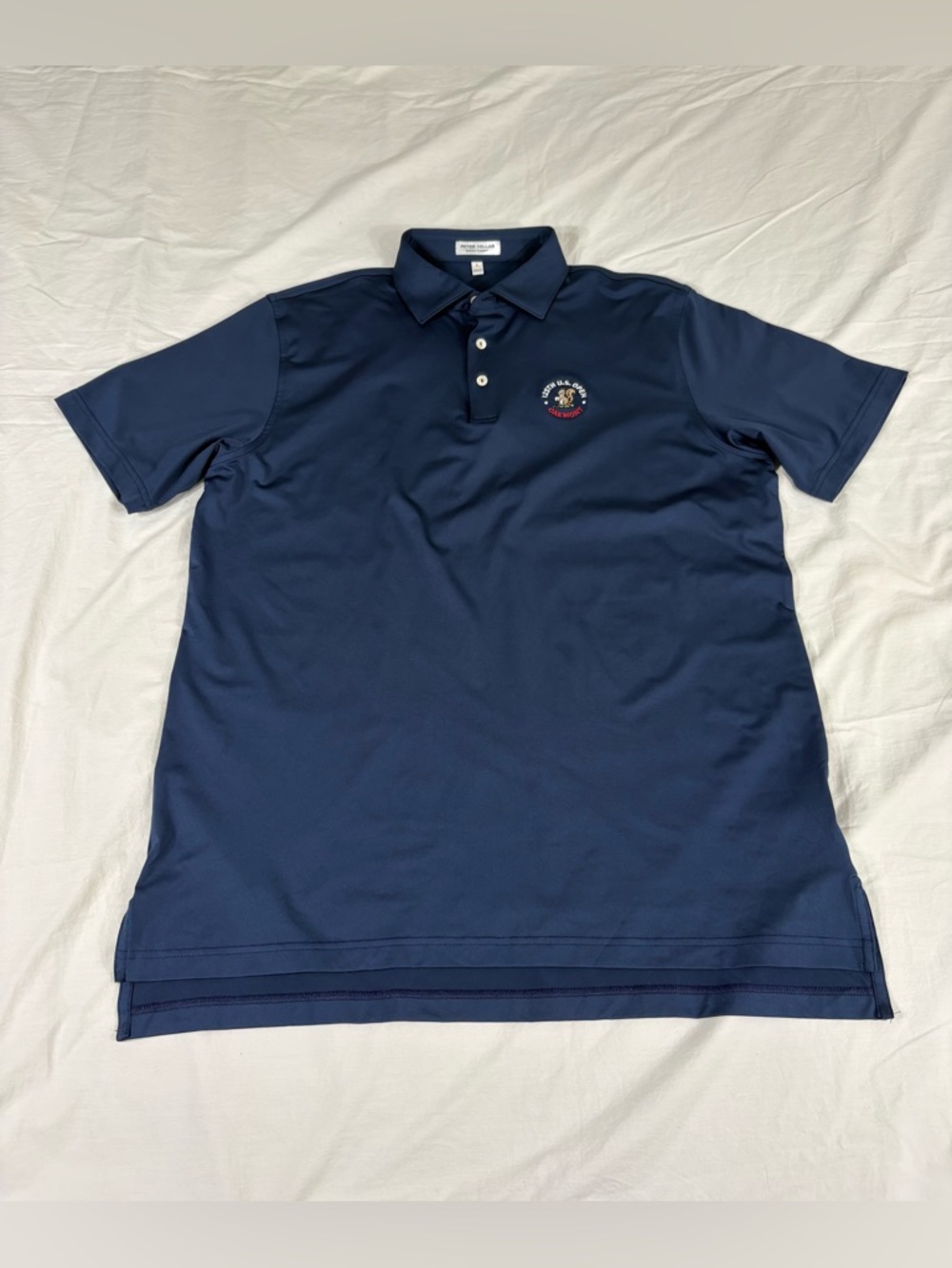 Peter Millar Mens Blue Short Sleeve Polyester Polo Shirt L